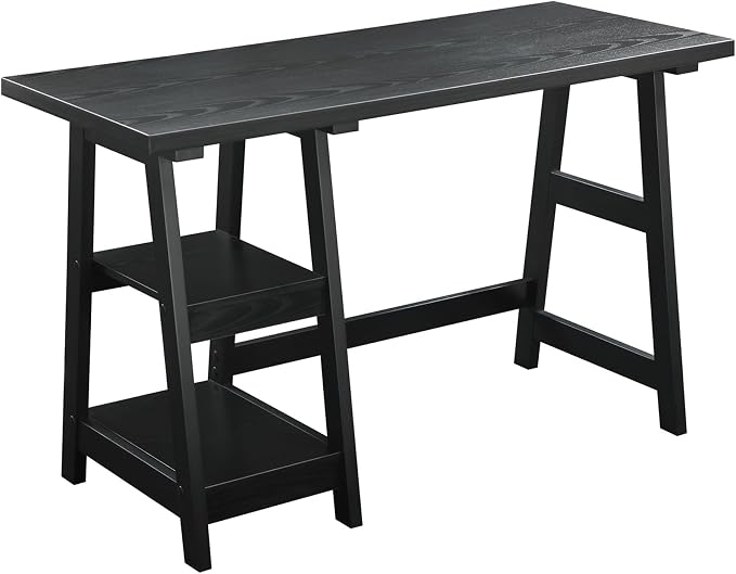 Convenience Concepts Trestle Desk, Black