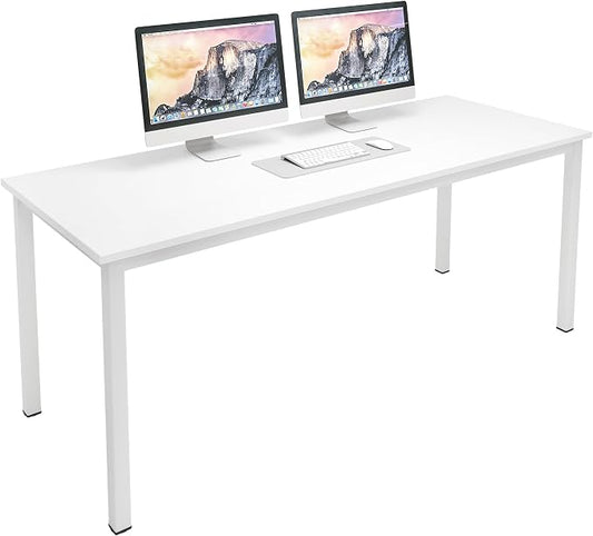SogesHome 63 inches Computer Desk Office Desk Gaming Desk PC Desk Coner Computer Table Writing Table Workstation, for Home Office Use, White, AC3DW-160-SH