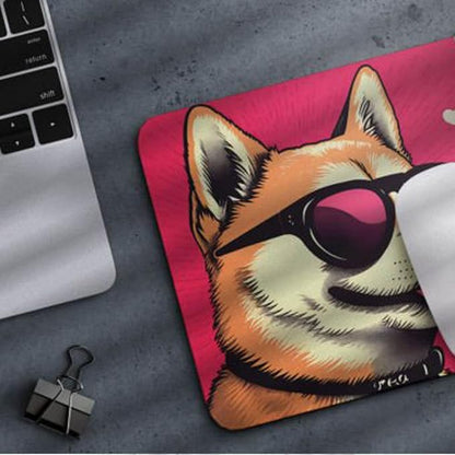 Pink Mousepad Glamour Dog Shiba Inu Mouse Pad for Home Office Gaming Working Desk Computer Desktop Accessories Non-Slip Rubber Mousepad for Dog Lovers Corgi