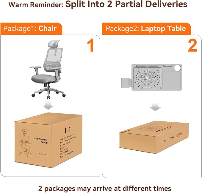 Newtral Ergonomic Office Chair with Adaptive Lumbar Support- High Back Desk Chair with Adjustable Headrest, 3D Armrest, Adjustable Seat Depth & Height, Home Office