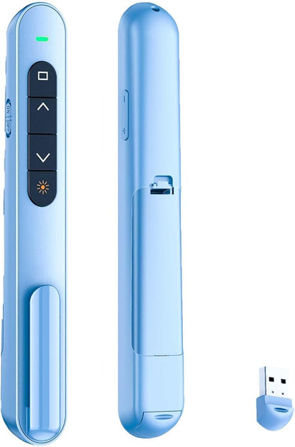 QUI Presentation Clicker with Volume Control, 2.4GHz USB Wireless Presenter Remote, PowerPoint Clicker Slide Advancer Compatible with Mac, Windows, Google Slides, Keynote