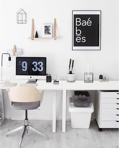 Kaboon 48"x26" Universal Table Top, Solid One-Piece Desktop, Reversible Melamine Countertop, Double Desks, L-Desk DIY, White
