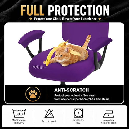 DIVA EN CAMINO DEC Universal fit Stretch Computer Chair Slipcover - Washable Rotating Backrest Coverings & Cushion Protectors & Armrest Covers for Dogs, Cats, Pets