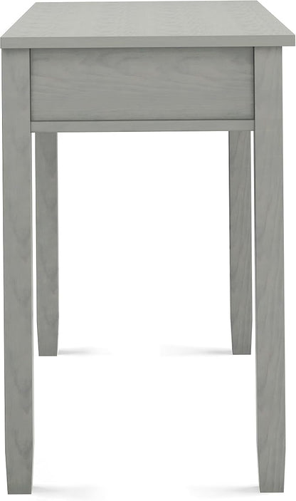 SIMPLIHOME Warm Shaker Desk - 48 Inch Wide Solid Wood Writing Desk in Fog Grey, Transitional Home Office Computer Table for Workspace or Study with Flip-Down Keyboard Tray and 2 Drawers