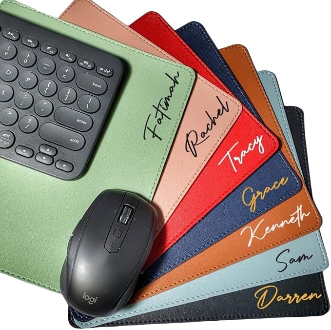 Custom Mouse Pad Premium PU Leather Personalized Mousepad Customize Desk Mat with Name Table Mat Laptop Desk Mat Personalized Your Gaming Mousepad (11.8 * 9.8 inch) (Tawny Brown)