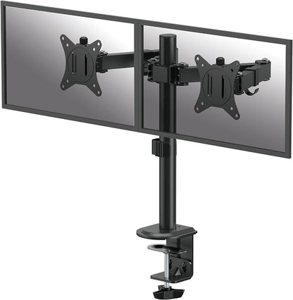 Fellowes Everyday Adjustable Dual Monitor Arm – Holds Two Screens up to 32" (inch) Weighing 19.84 lbs Each, Tilt, Swivel, Rotate, VESA 75/100, Clamp or Grommet Mount, Cable Management