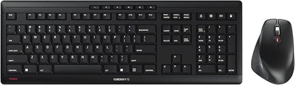 Cherry Stream Desktop Comfort, Wireless Keyboard and Mouse Combo, 2.4 GHz Connection, Whisper-Quiet Keys, Ergonomic Right-Handed Mouse, Battery-Powered, Black