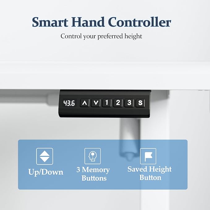 Klicelor L Shaped Standing Desk 59 x 48 Inch, Electric Height Adjustable Corner Desk for Home Office Workstation, Ergonomic Sit Stand Computer Table with Memory Controller, White