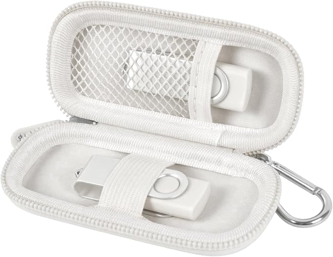 USB Flash Drive Case, SD Card Holder Compatible with Thumb Drive, Memory Cards, SDXC SDHC Storage Bag, Electronic Accessories Organizer for SanDisk for Samsung for Inland (White)