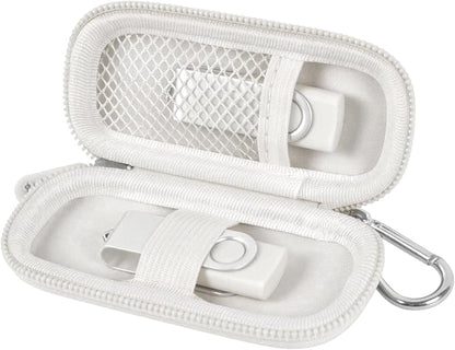 USB Flash Drive Case, SD Card Holder Compatible with Thumb Drive, Memory Cards, SDXC SDHC Storage Bag, Electronic Accessories Organizer for SanDisk for Samsung for Inland (White)