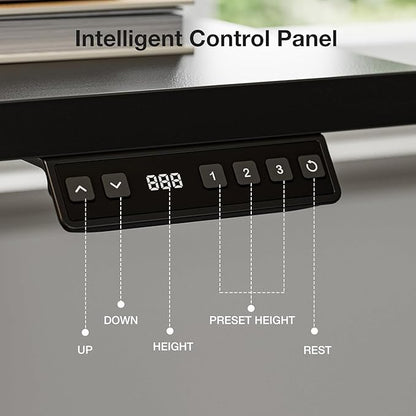 Muvai L Shaped Standing Desk with Cable Management Tray, 71 Inch Height Adjustable Electric Standing Corner Desk, Sit Stand Up Table for Home Office with Reversible Splice Board,Black