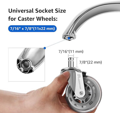 Mastery Mart Office Chair Base Replacement, 28 Inch Heavy Duty(2500 Lbs) Metal Leg, Reinforced to Repair Swivel Gaming Chair Bottom Part with Universal Caster and Gas Cylinder Size (Silver)