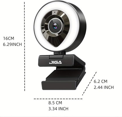 Webcam Computer Camera 1080P with Dual Microphone Adjustable Right Light Web cam for PC Advanced Auto-Focus with Tripod Zoom Streaming Camera Gaming Webcam for Facebook YouTube Xbox Streamer