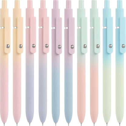 Vanhench 10Pcs Gel Pens, Black Ink Cute Pens for Trendy Stuff, Happy Birthday Gift Basket, Aesthetic Office Supplies (10PCS Gradient)