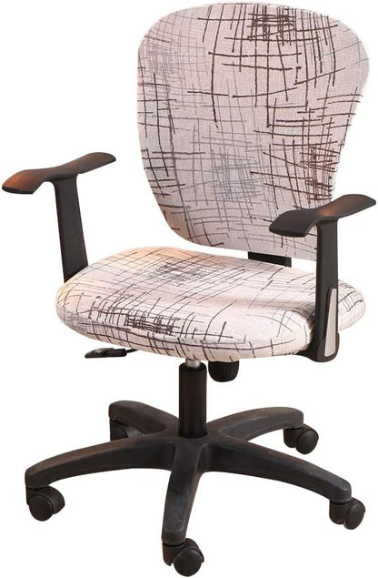 Jinzio Computer Office Chair Cover - Split Protective & Stretchable Cloth Polyester Universal Desk Task Chair Chair Covers Stretch Rotating Chair Slipcover, Misty Grey