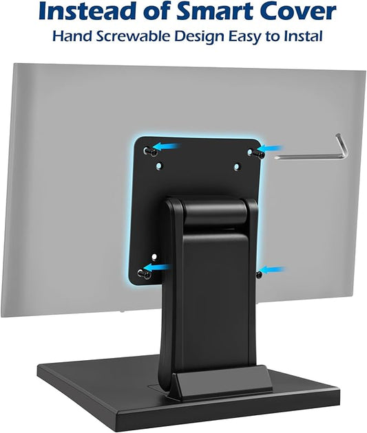 WEARSON Low Profile Monitor Stand - Foldable Touch Monitor MINI PC Stand Compatible with VESA 75x75 and 100x100mm Monitor Mounts For Kiosk,AIO Monitor Base Adjustable Folding Flat