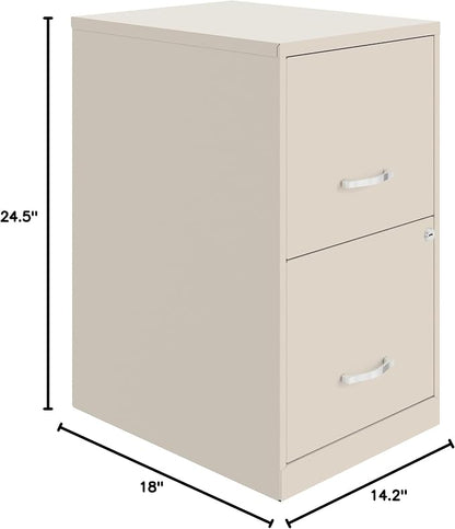 NuSparc 2 Drawer Locking Filing Cabinet | Pre-Assembled Steel Construction | Space-Saving Design is Perfect for Home and Small Office | Letter-Size | Assembled in North America