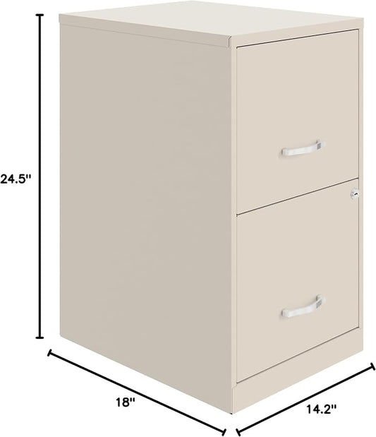 NuSparc 2 Drawer Locking Filing Cabinet | Pre-Assembled Steel Construction | Space-Saving Design is Perfect for Home and Small Office | Letter-Size | Assembled in North America