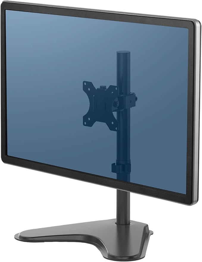 Fellowes 8049601 Professional Series Free-Standing Monitor Mount, Adjustable Computer Monitor Stand for Desk with Single Monitor Arm, 32 Inch Monitor Capacity