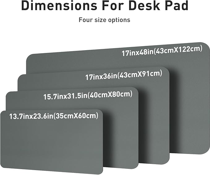 Aothia Leather Desk Pad Protector, Office Desk Mat, Large Mouse Pad, Non-Slip PU Leather Desk Blotter, Laptop Desk Pad, Waterproof Desk Writing Pad for Office and Home (48"x17", Jungle Green)