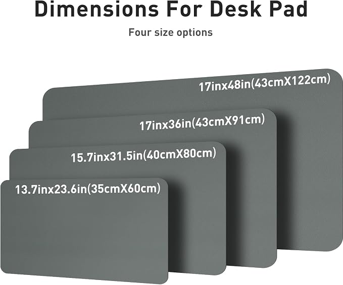 Aothia Leather Desk Protector, Mouse Mat, Non-Slip PU Leather Blotter, Laptop Desk Mat, Waterproof Writing Pad for Office and Home (Jungle Green, 36" x 17")