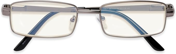 Readers Readers.com Reading Glasses: The Dash Blue Light, Metal rectangle Style for Men and Women