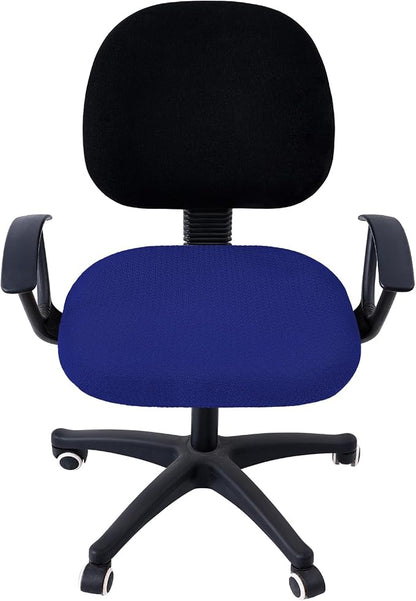 Smiry Stretch Jacquard Office Computer Chair Seat Covers, Removable Washable Anti-dust Desk Chair Seat Cushion Protectors - Royal Blue