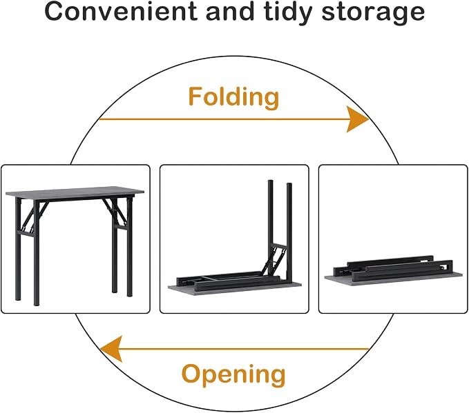 Need Small Desk, 31.5 x 15.7 Inches No Assembly Foldable Writing Table,Sturdy and Heavy Duty Folding Computer Desks for Small Space/Home Office/Dormitory AC5LB(80 * 40)