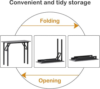 Need Small Desk, 31.5 x 15.7 Inches No Assembly Foldable Writing Table,Sturdy and Heavy Duty Folding Computer Desks for Small Space/Home Office/Dormitory AC5LB(80 * 40)