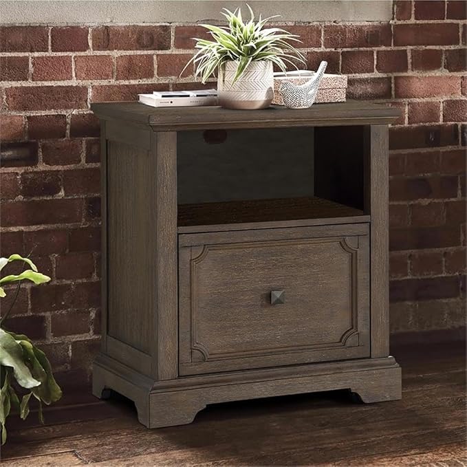 Homelegance Lateral File Cabinet with Casters, Antique Gray