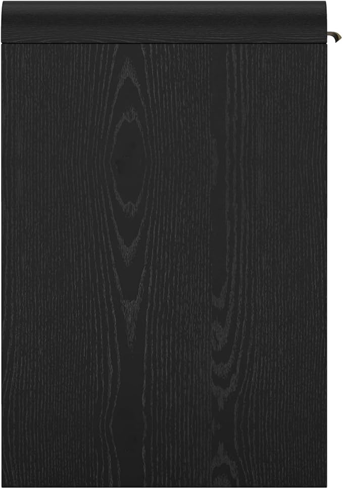 Manhattan Comfort Grace 54" Modern Office Desk with 2 Drawers, Wood Table with Metal Recessed Handles for Work from Home, Study, Craft, Stylish Executive Desk, Black and Gold