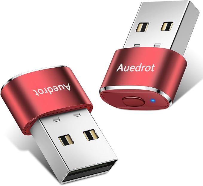 AUEDROT Mouse Jiggler Undetectable Metal USB Mouse Mover with Switch Button, Automatic Mini Mouse Shaker with 2 Jiggle Modes, Driver-Free, Plug and Play, Keep Computer/Laptop Awake, Orange, 2 PCS