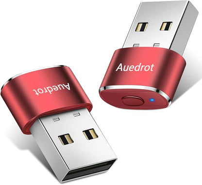 AUEDROT Mouse Jiggler Undetectable Metal USB Mouse Mover with Switch Button, Automatic Mini Mouse Shaker with 2 Jiggle Modes, Driver-Free, Plug and Play, Keep Computer/Laptop Awake, Orange, 2 PCS
