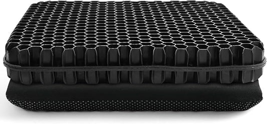 Gel Seat Cushion for Long Sitting - 16.5" x 14.5" x 2.4" (Extra Thick＆Soft) Gel Cushion for People Over 185 lbs, Pressure Relief Cushion for Office Chair, Egg Cushions for Wheelchair, Gel Pad for Car
