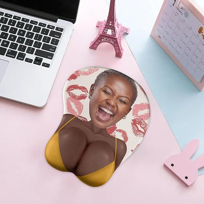 Custom Face Funny & Naughty Personalized Photo 3D Mouse Pad, Custom Face Sexy Body 3D Mouse Pad for Naughty Couple Funny Coworkers Troll, Adult Jokes Gifts for Couple Coworker Troll