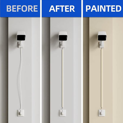 Delamu Beige Cord Hider, Cord Covers for 1 Wire on Wall, Mini Size Wire Covers for Cords on Wall, Paintable Cable Cover Raceway to Hide Speaker Wire, Ethernet Cable, W 0.48in H 0.30in