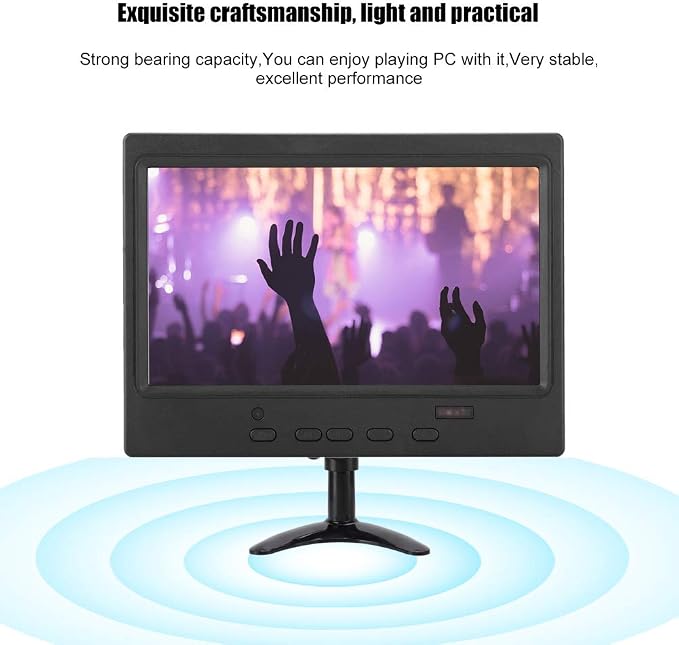 ASHATA Monitor Holder Stand, Desktop Computer Black Monitor Holder,Universal PC Accessories,ABS + Metal Material,Light Weight,for Small LCD Monitors from 7 to 11.6 Inch.