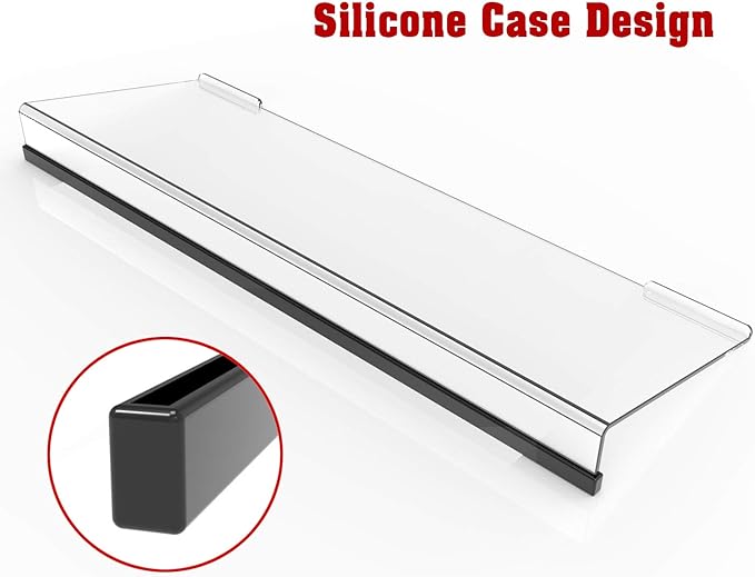 KOTEMON Acrylic Tilted Computer Keyboard Stand for Ergonomic Typing, Keyboard Tray Holder with Silicone Non-Slip Case, Clear