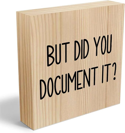 Funny HR Wooden Box Sign for Office Tabletop & Home Decor - Thank You Gifts for Boss Day & Retirement