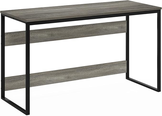 Furinno Moretti Modern Lifestyle Enhanced Study Desk 52 Inch, 52-Inch, French Oak Grey