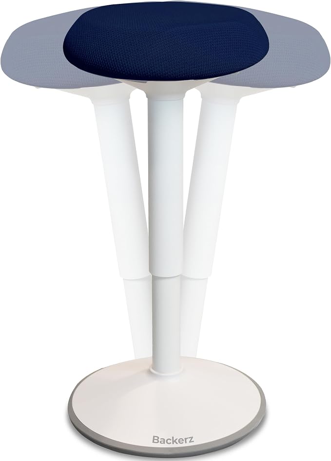 Standing Desk Stool Chair, Height Adjustable Stool 21-31 inch for Office and Classroom, Swivel seat, Anti-Slip Bottom Ergonomic Wobble Stool with Rocking Motion, Blue