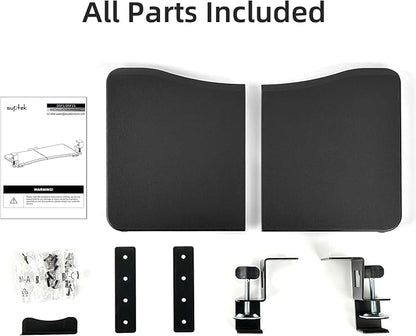 suptek Small Keyboard Tray Under Desk Pull Out with C Clamp Mount, Computer Keyboard & Mouse Tray, 20 (24.2 Including Clamps) x 11.8 inch Slide-Out Platform Computer Drawer for Typing, Black, DSF1S