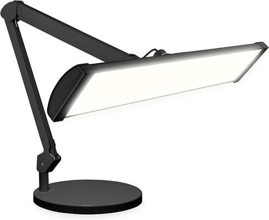 Neatfi 3,500 Lumens LED Desk Lamp – 45W Dimmable Task Light | 3 Light Modes | 540 SMD LEDs | Touch Control | Adjustable Arm | Reading, Craft, Workbench & Office (Black-3, 26-Inch Wide Shade)