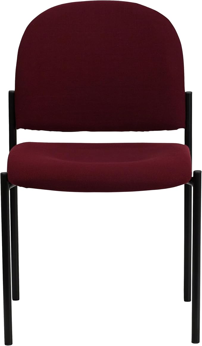 Flash Furniture Tania Comfort Burgundy Fabric Stackable Steel Side Reception Chair
