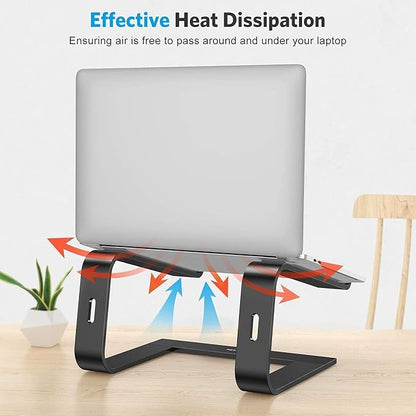 OMOTON Laptop Stand, Detachable Laptop Mount, Aluminum Laptop Holder Stand for Desk, Compatible with MacBook Air/Pro, Dell, HP and All Laptops (11-16 inch), Black