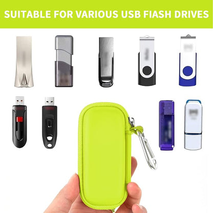 USB Flash Drive Case, SD Card Holder Compatible with Thumb Drive, Memory Cards, SDXC SDHC Storage Bag, Electronic Accessories Organizer for SanDisk for Samsung for Inland (Green)
