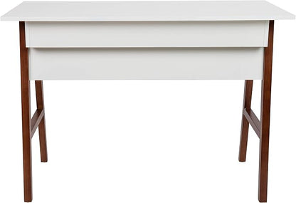 Flash Furniture Darla Computer Desk - White Home Office Desk with Storage Drawer - 42" Long Writing Desk for Bedroom