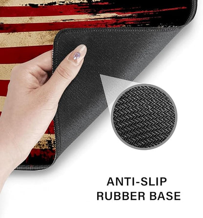 Desk Pad and Keyboard Wrist Rest, Large Mouse Pad + Keyboard Pad+Mouse Wrist Support, Non-Slip Desk Mat Protector for Office, Home 31.5×11.8 Inches National Flag