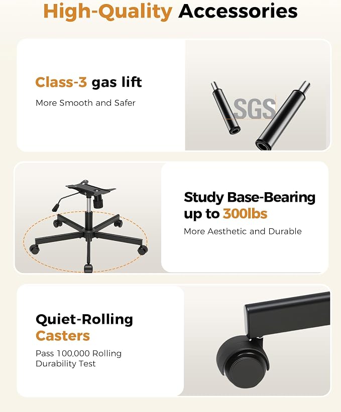 COMHOMA Cross Legged Office Chair with Wheels Armless Office Desk Chair, Modern Vanity Computer Task Chairs for Home Bedroom, Comfortable Wide Seat for Lower Back Pain Relief, PU Leahter, Black