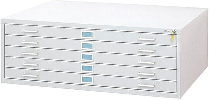 Safco Products Flat File for 48" W x 36" D Documents, 5-Drawer (Additional Options Sold Separately), White